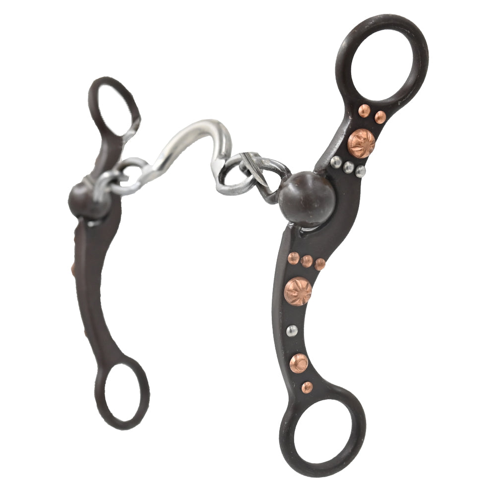 Coolhorse Antique Brown Ported Chain Bit with Copper Dots