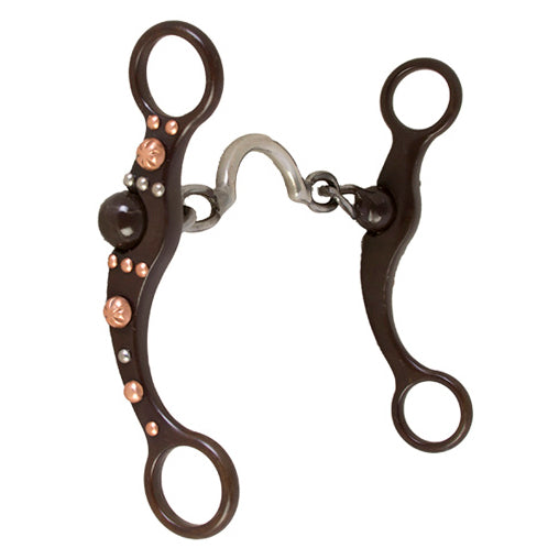 Small Chain Bit Coolhorse Antique Brown Ported Chain Bit with Copper Dots
