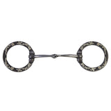 Coolhorse Black Steel Smooth Snaffle Bit with Floral Trim