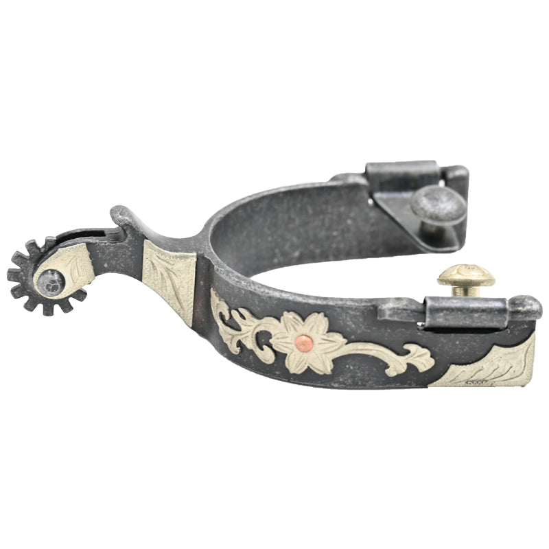 Coolhorse Aged Steel Floral Ladies Spurs
