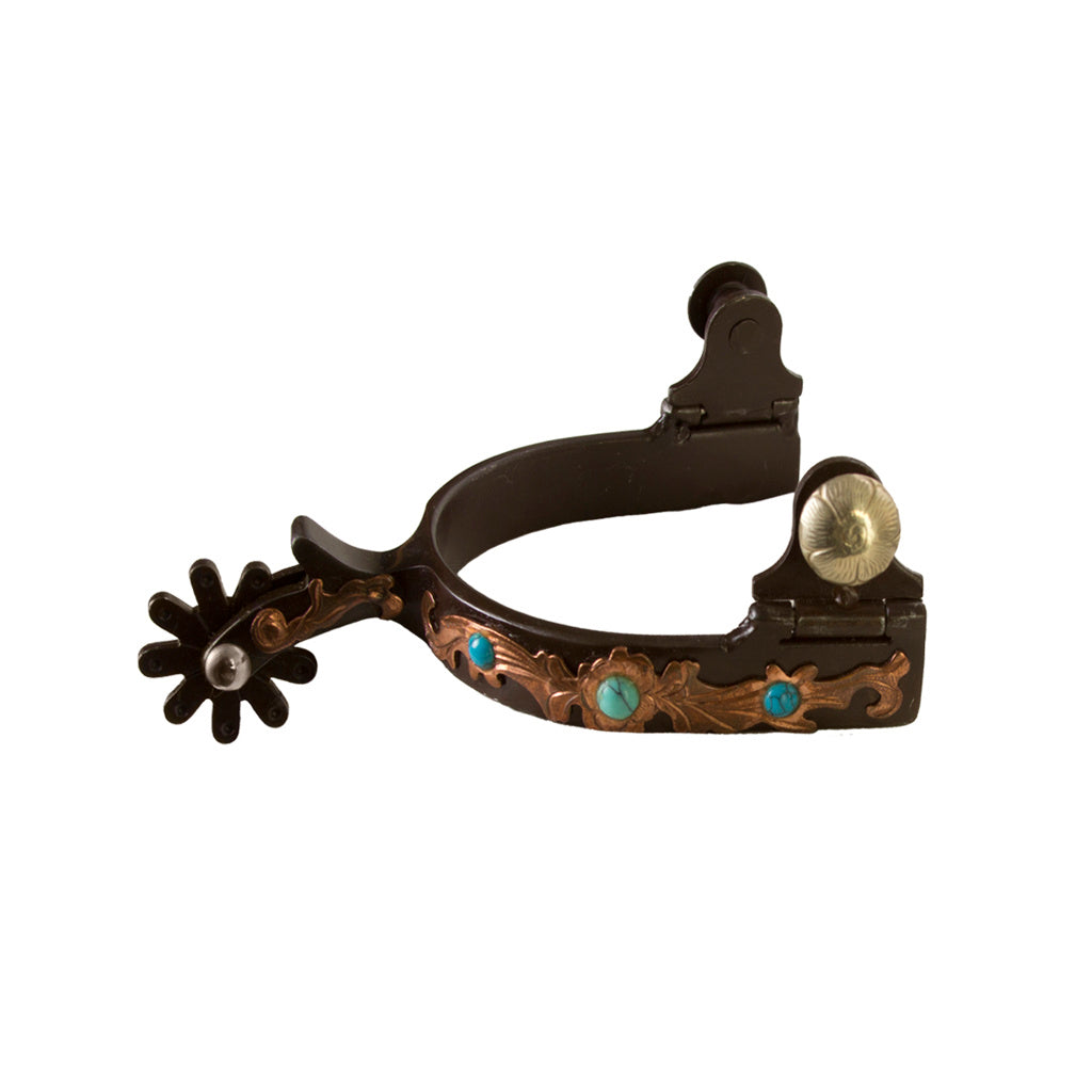Coolhorse Ladies Antique Brass Spurs with Turquoise Accents