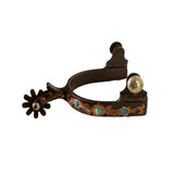 Coolhorse Ladies Antique Brass Spurs with Turquoise Accents