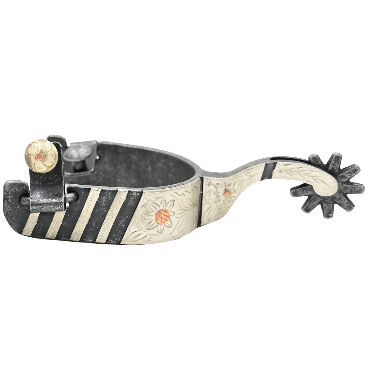Coolhorse Aged Floral Stripe Spurs