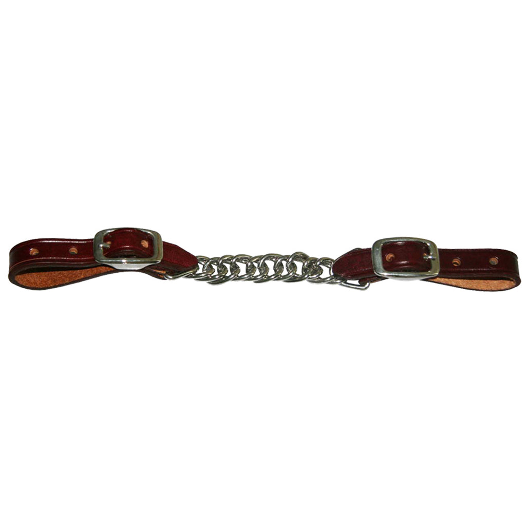 Coolhorse Latigo Leather 5/8" Flat Twisted Curb Chain