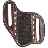 Nocona Leather Chocolate Pancake Knife Sheath with Ivory Buckstitch