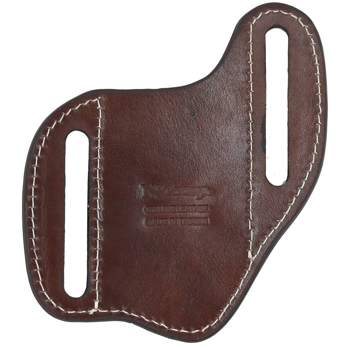 Nocona Leather Chocolate Pancake Knife Sheath with Ivory Buckstitch