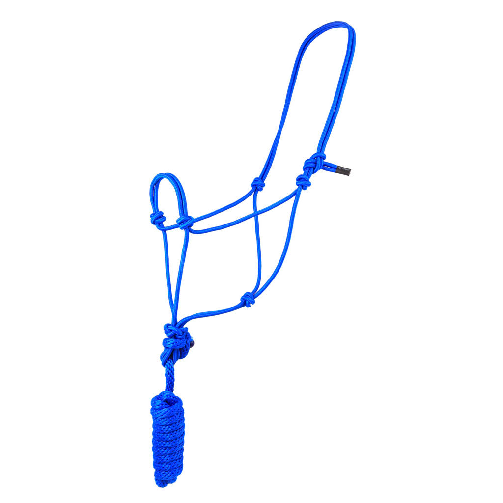 Coolhorse Blue Knotted Poly Rope Halter- 8' Lead