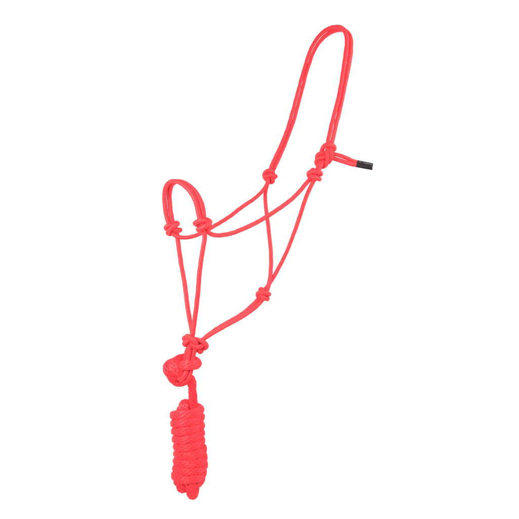 Coolhorse Red Knotted Poly Rope Halter- 8' Lead