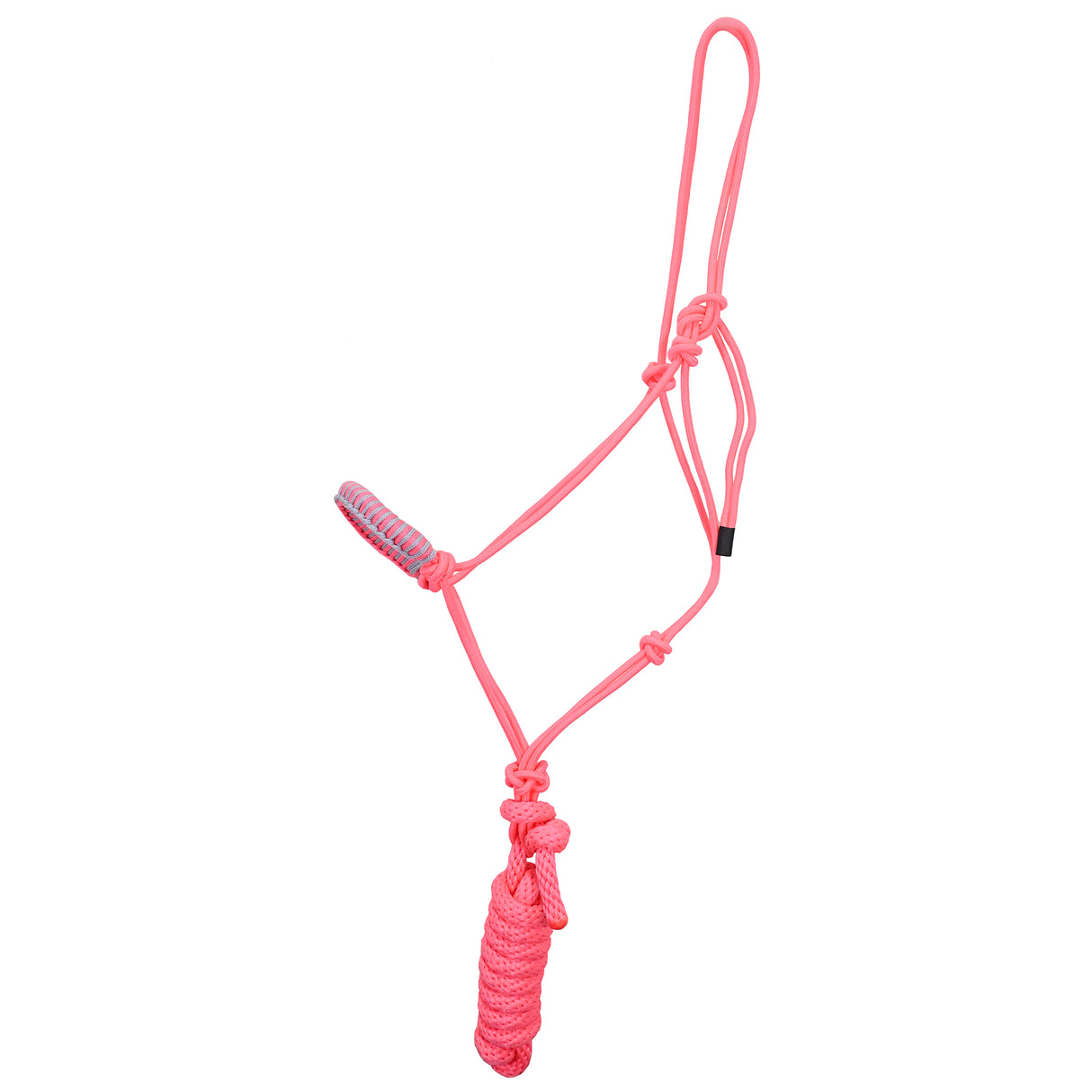 Coolhorse Braided Nose Rope Halter w/ 7' Lead- Hot Pink/Silver