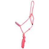 Coolhorse Braided Nose Rope Halter w/ 7' Lead- Hot Pink/Silver