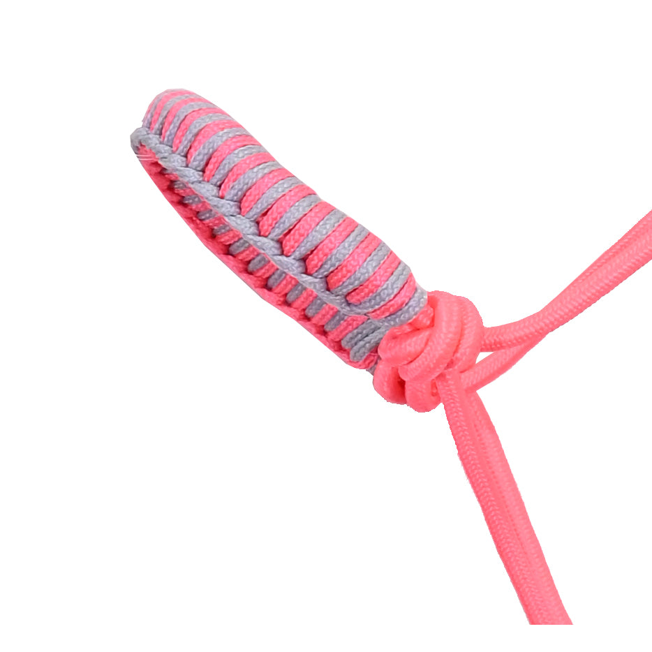Coolhorse Braided Nose Rope Halter w/ 7' Lead- Hot Pink/Silver