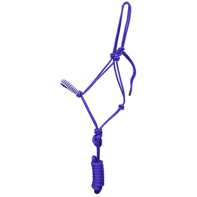 Coolhorse Braided Nose Rope Halter w/ 7' Lead- Purple/Silver