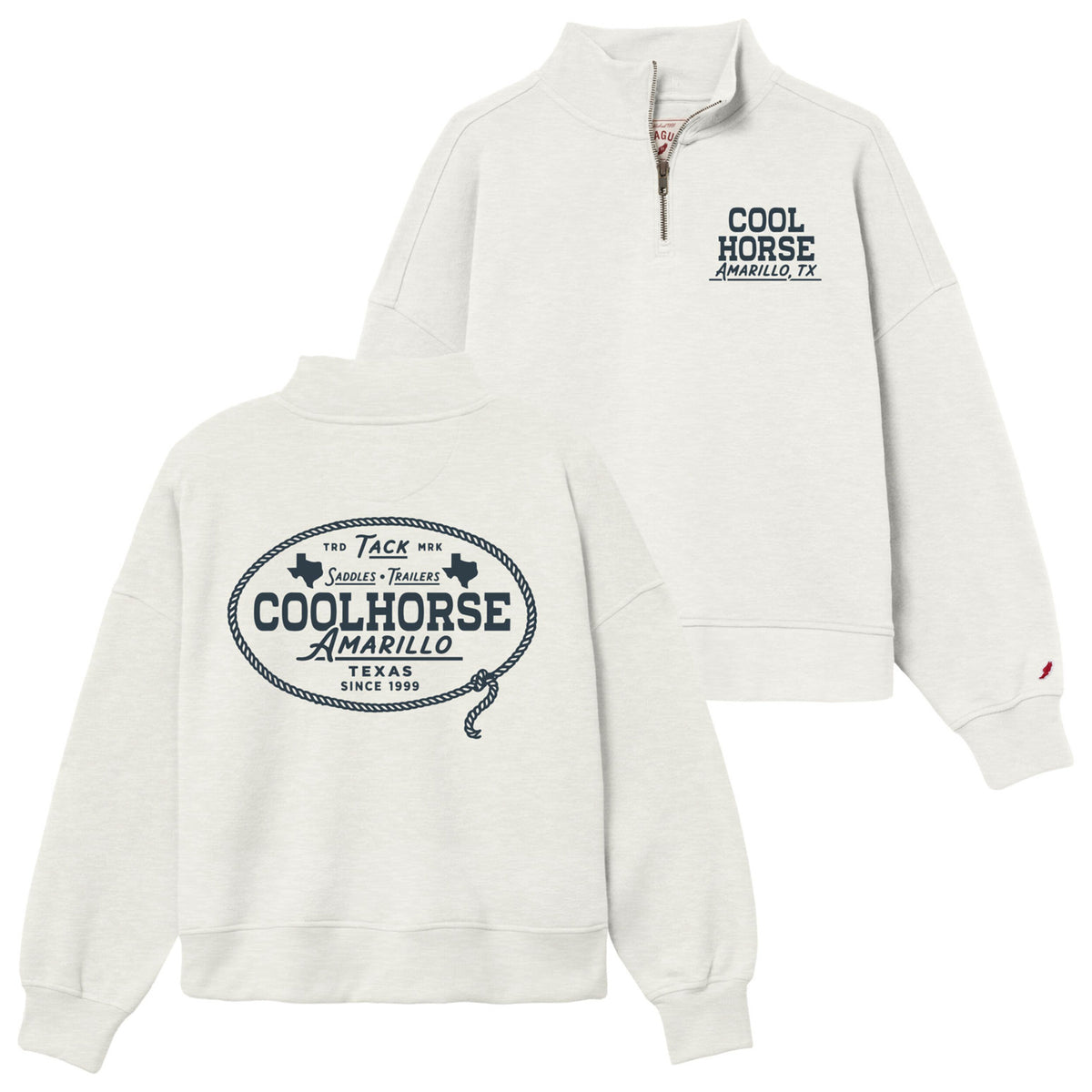 Coolhorse Heather Oatmeal Ladies Quarter Zip Pull Over