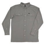 San Jac Youth Long Sleeve Performance Pearl Snap Shirt - Grey