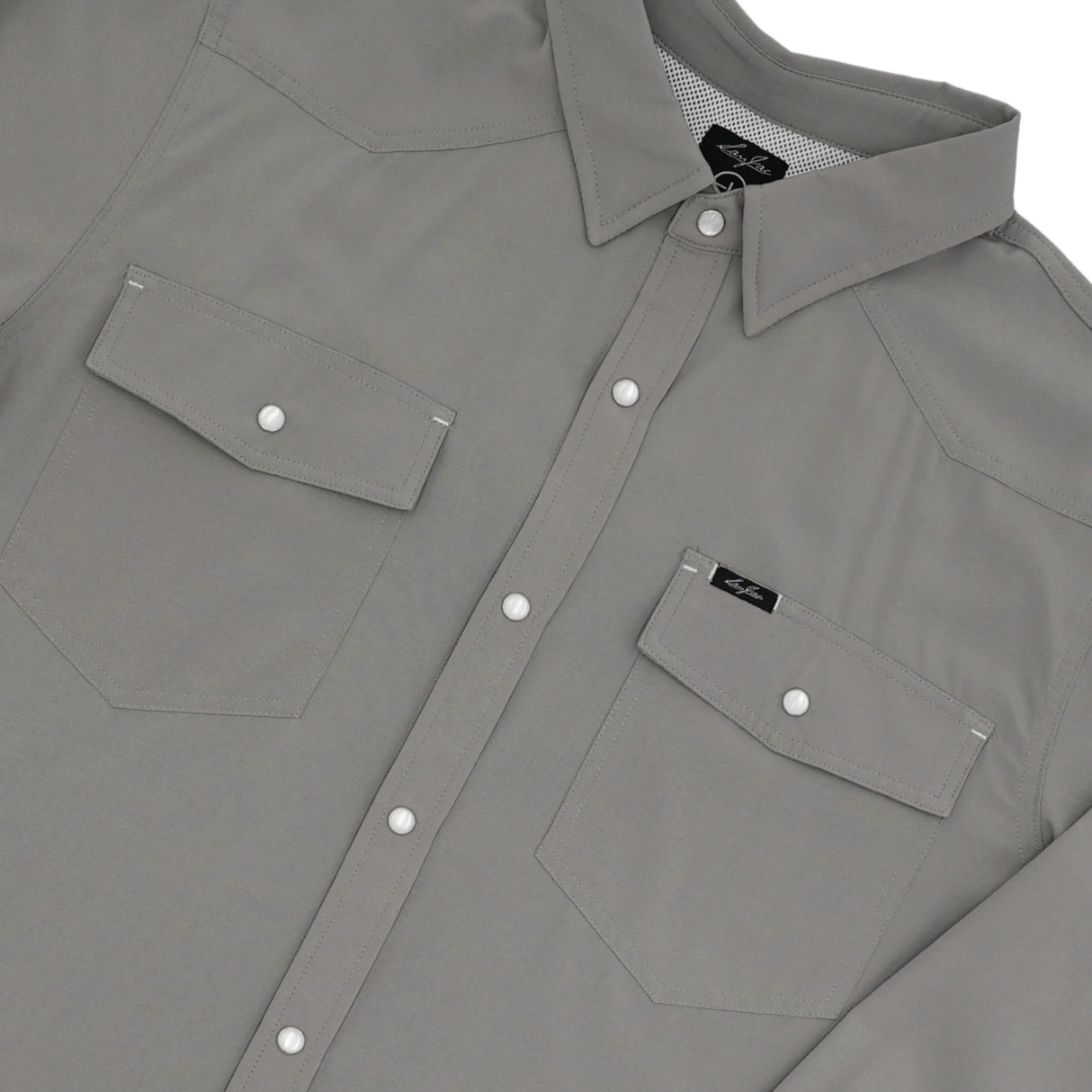 San Jac Youth Long Sleeve Performance Pearl Snap Shirt - Grey
