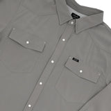 San Jac Youth Long Sleeve Performance Pearl Snap Shirt - Grey