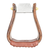 Nettles 2" Flat Bottom Cherry Varnish Stirrups with Leveler