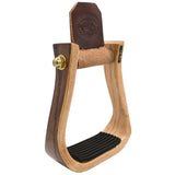 Nettles 2" Two Tone Mahogany Barrel Stirrups with Gripper