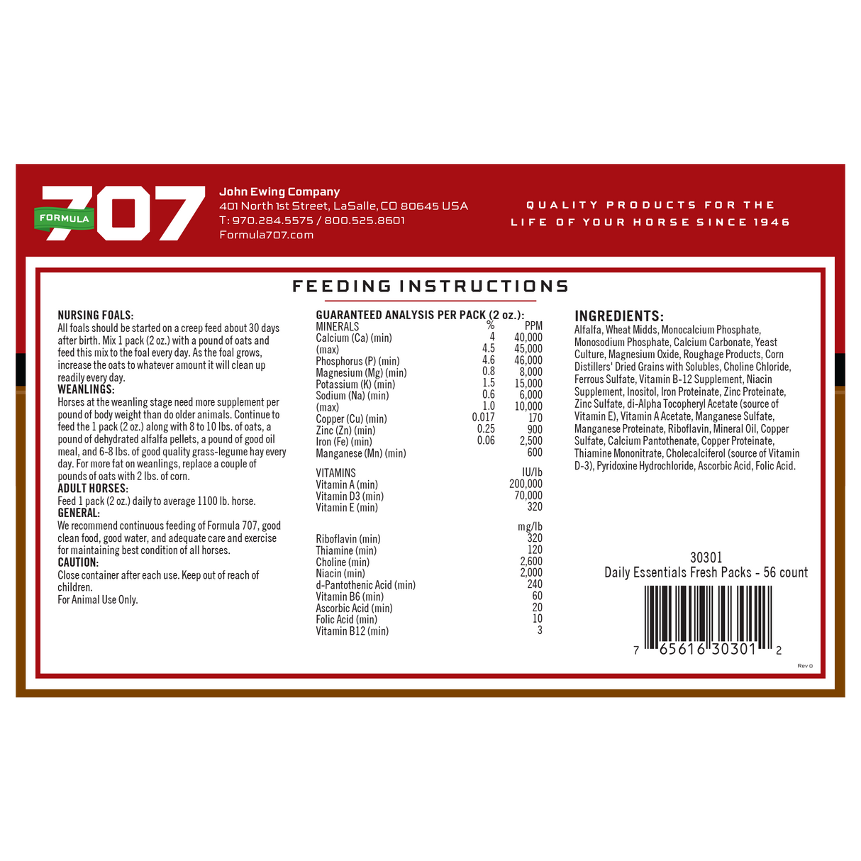 Formula 707 Daily Essentials Daily Fresh Packs