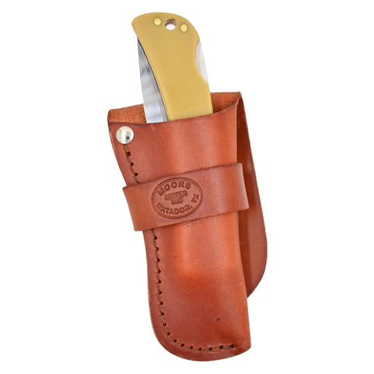 Moore Maker Trail Dust Locking Sodbuster Knife with Scabbard - 4-1/2