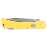 Moore Maker Yellow Locking Sodbuster Knife with Scabbard - 4-1/2"