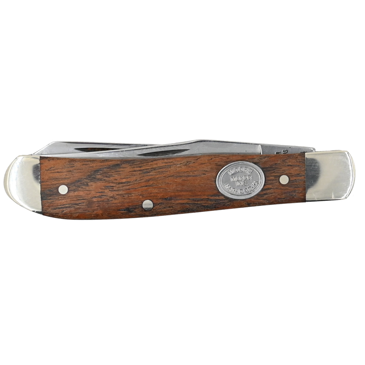 Moore Maker Mesquite Wood Handle 3-1/2" Trapper Pocket Knife