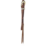 Cowperson Tack 3/4" Latigo Slit Ear Headstall with Feather Buckle