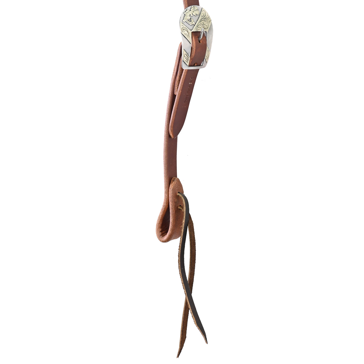 Cowperson Tack 3/4" Slit Ear Headstall with Silver Floral Buckle