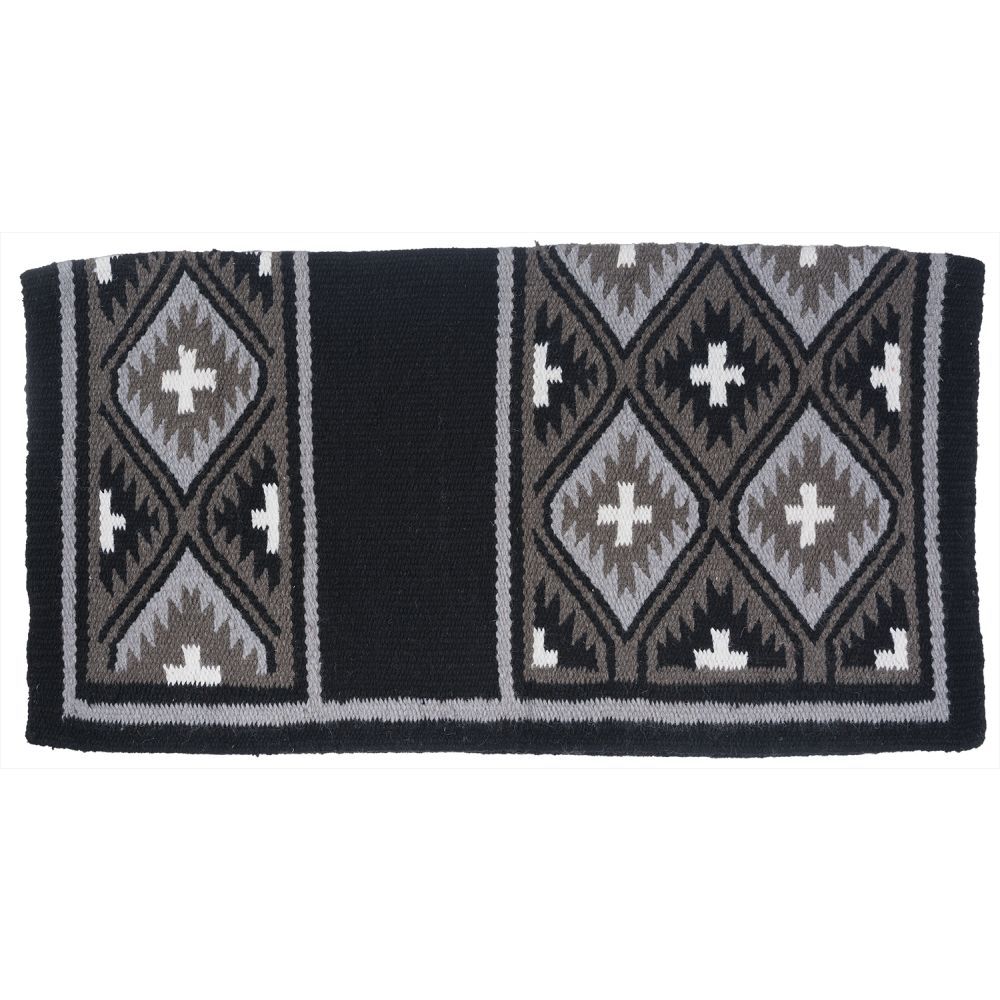 Tough 1 Sequoyah Navajo Wool Saddle Blanket- Black/Grey