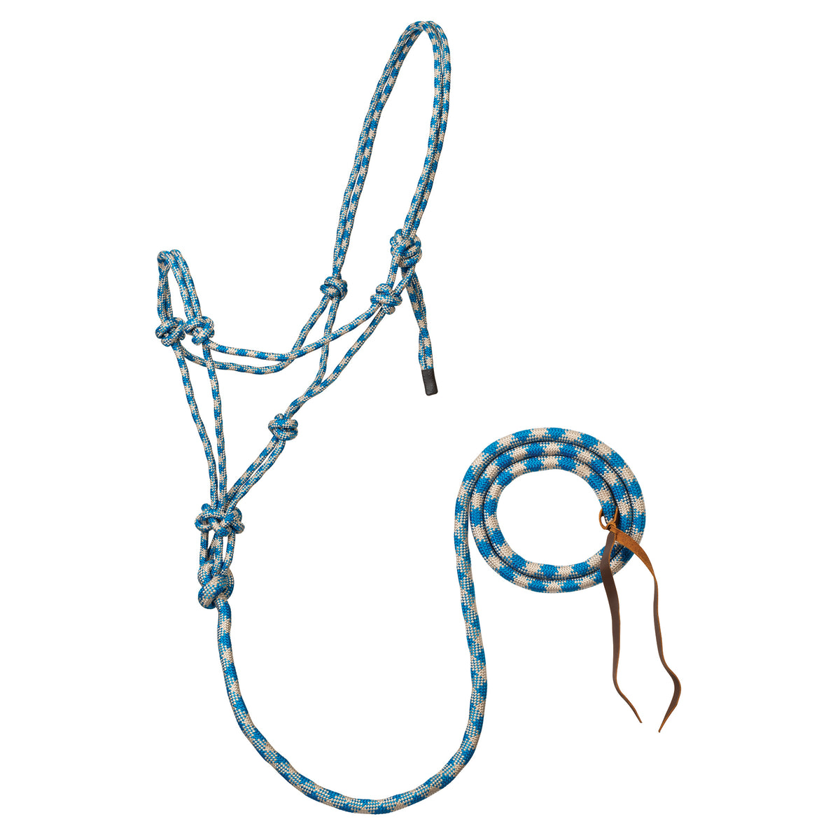 Weaver Leather 5/16" Rope Halter- Turquoise/Gold Beige