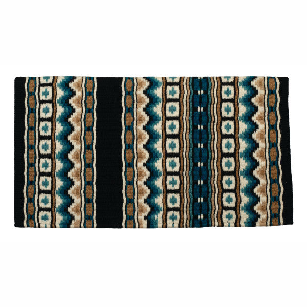 Weaver Leather New Zealand Wool Show Blanket- Black/Sand/Turquoise