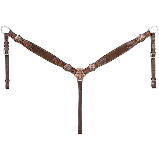 Tough 1 Laramie Brown Tooled Suede Breast Collar