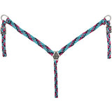 Tough 1 Muletape Breast Collar- Navy/Teal/Raspberry