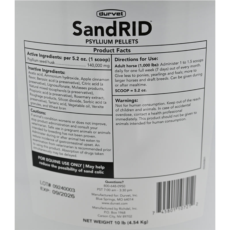 Durvet Sand Rid Pellets 10lbs