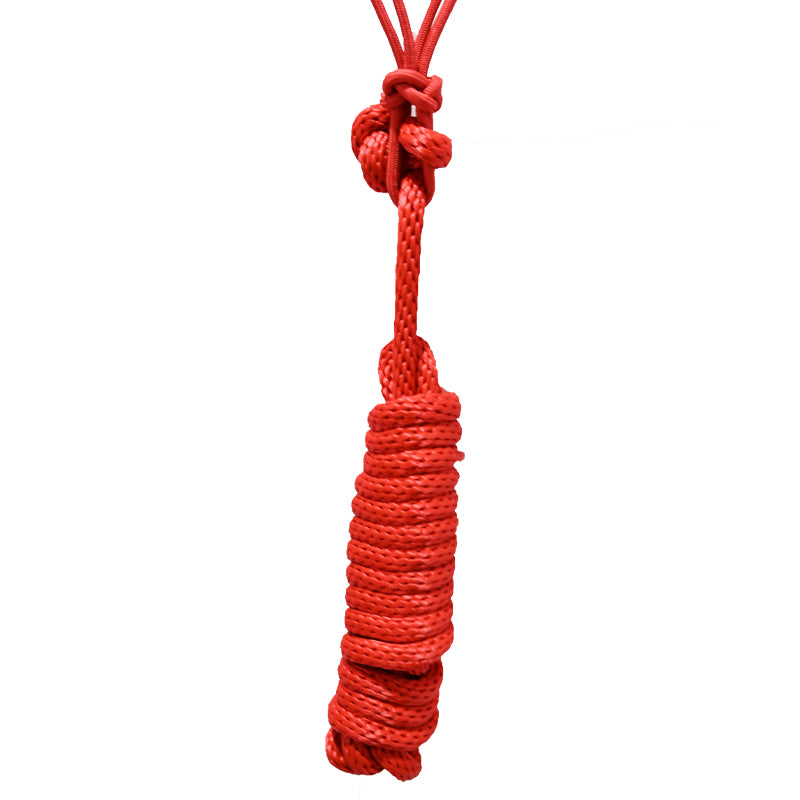 Tough 1 Knotted Rope Halter with Lead Rope- Red