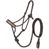 Tough 1 Leather Tooling Printed Brown Mule Tape Halter with 10' Lead Rope