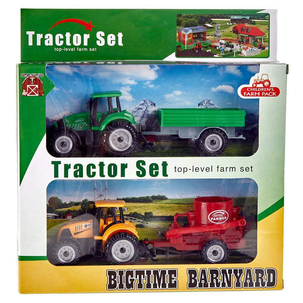 M & F Western Bigtime Barnyard Assorted Tractors With Trailers