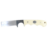 Moore Maker Bull Cutter Knife and Sheath- White Bone Handle