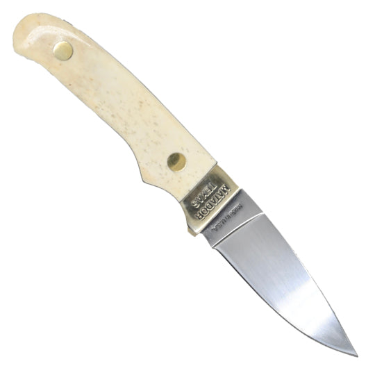 Moore Maker Drop Point Hunter Knife- 7" White Bone Handle