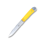 Moore Maker Yellow Bone Handle Automatic Hidden Release Trapper Knife- 4 1/8"