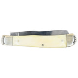 Moore Maker White Bone Trapper Knife with Praying Cowboy