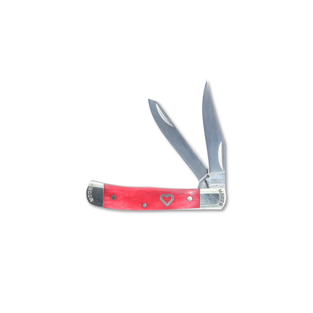 Moore Maker Red Bone 2-Blade Mini Trapper Pocket Knife w/ Heart