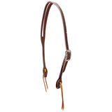 Cowperson Tack 5/8" Latigo Slot Ear Headstall with Square Floral Overlay Buckle
