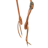 Cowperson Tack Roughout 5/8" Slot Ear Headstall with Silver Floral Peek-a-Boo Buckle