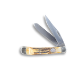 Moore Maker Sambar Stag Two Blade Trapper Knife- 4 1/8"