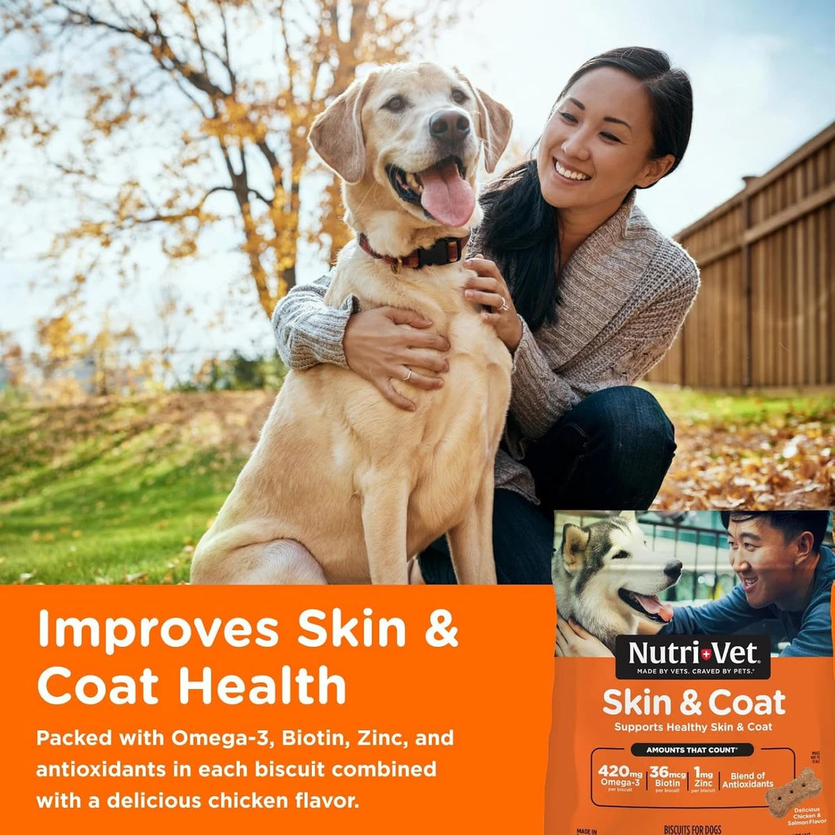 Nutri-Vet Skin and Coat Health Biscuits- 16oz.