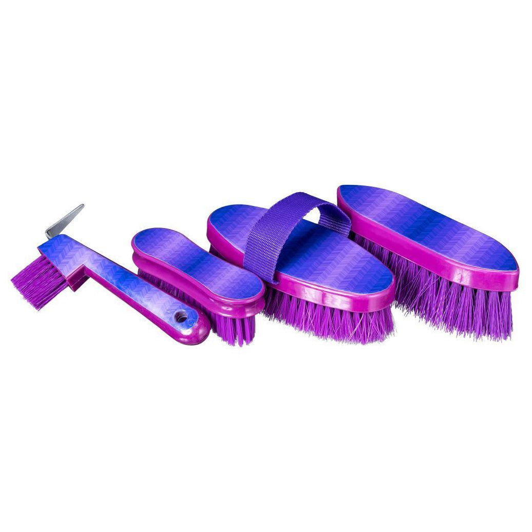 Tough-1 4 Piece Printed Brush Package- Purple Chevron