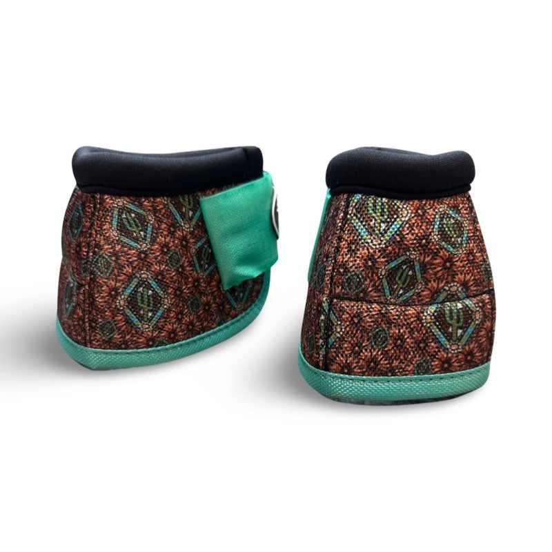 Schulz Equine No-Turn Bell Boots- Tooled Cactus