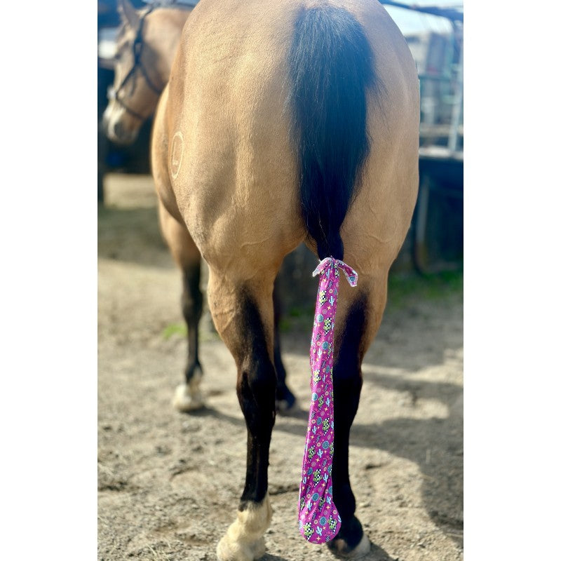 Schulz Equine Lycra Tail Bag- Neon Yeehaw