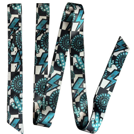 Schulz Equine Turquoise Glass Nylon Latigo and Off Billet Set